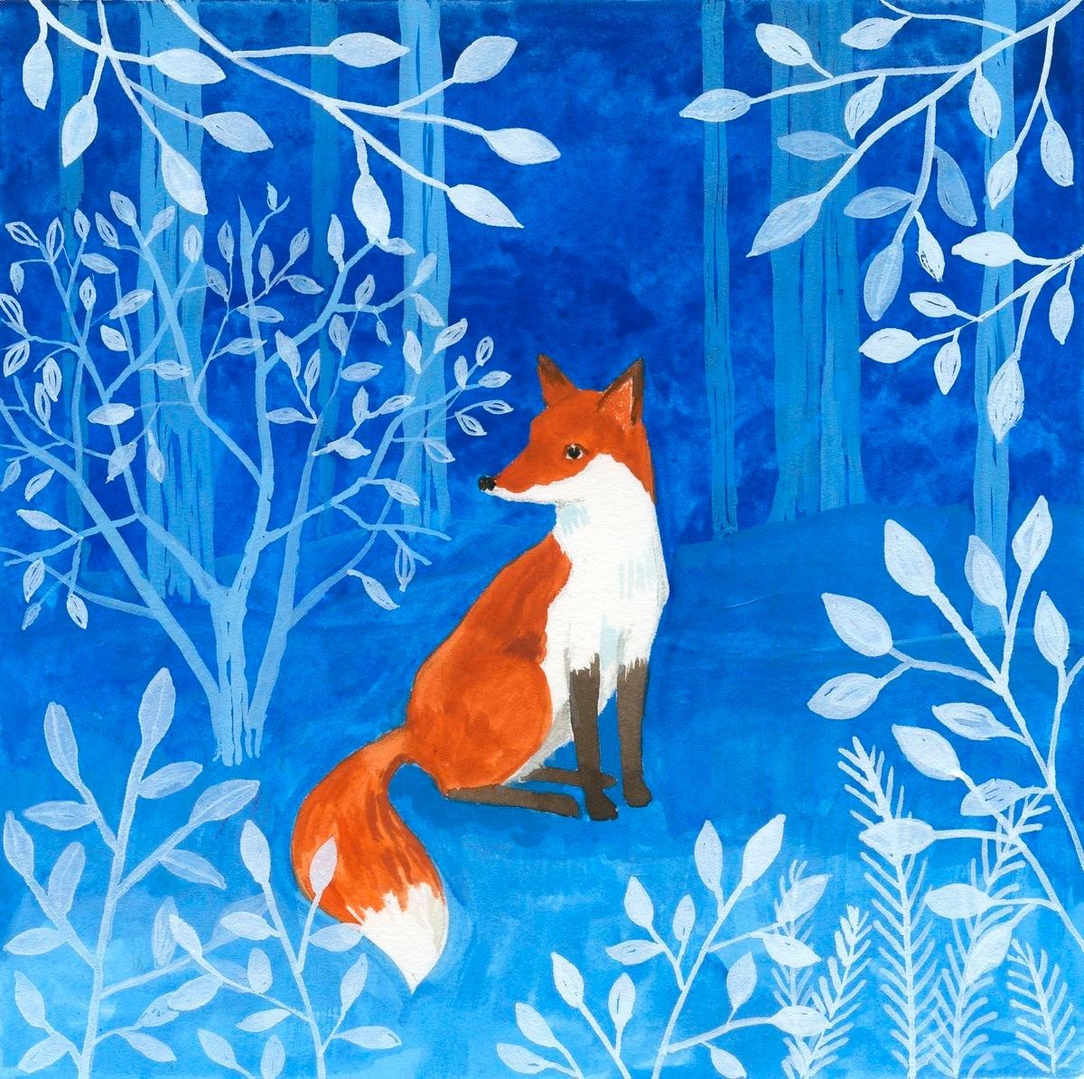 Midnight Fox Canvas Painting Experience with Heather at The Old Irish Harp, Aldridge. 