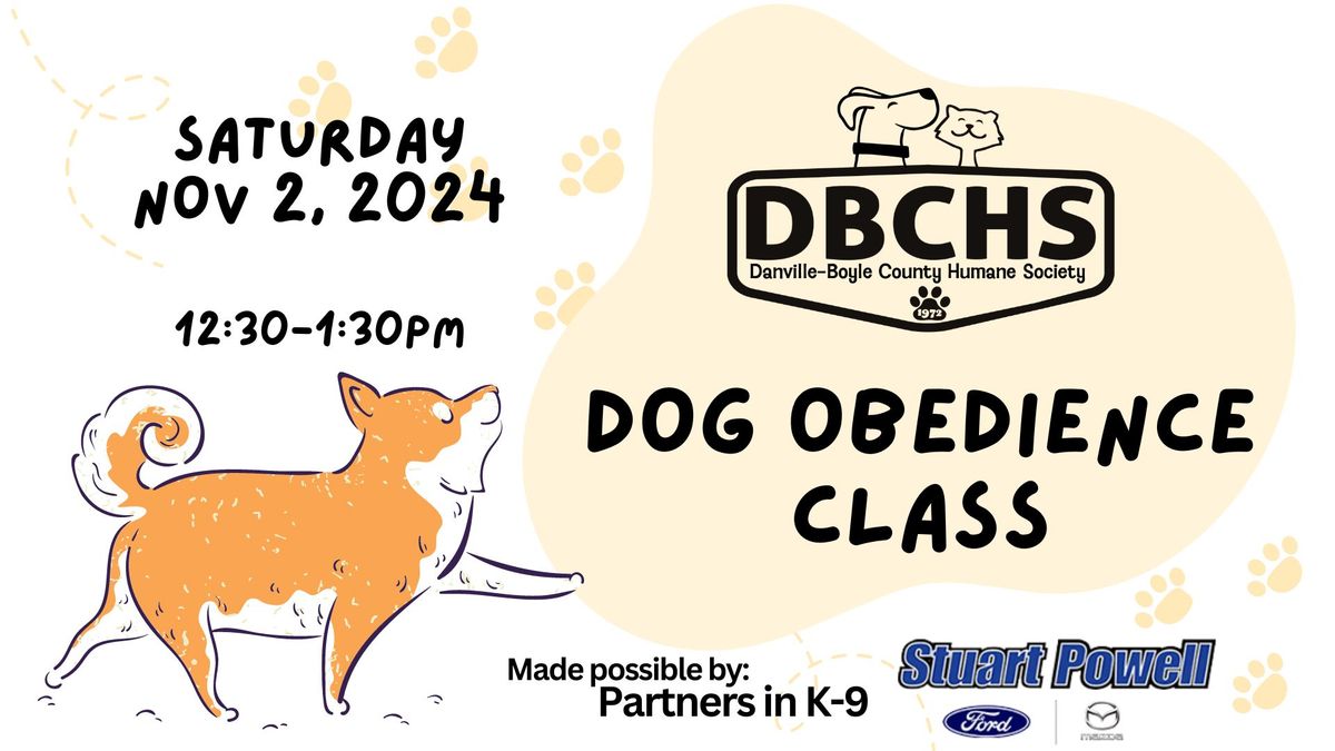 DBCHS Dog Obedience Class