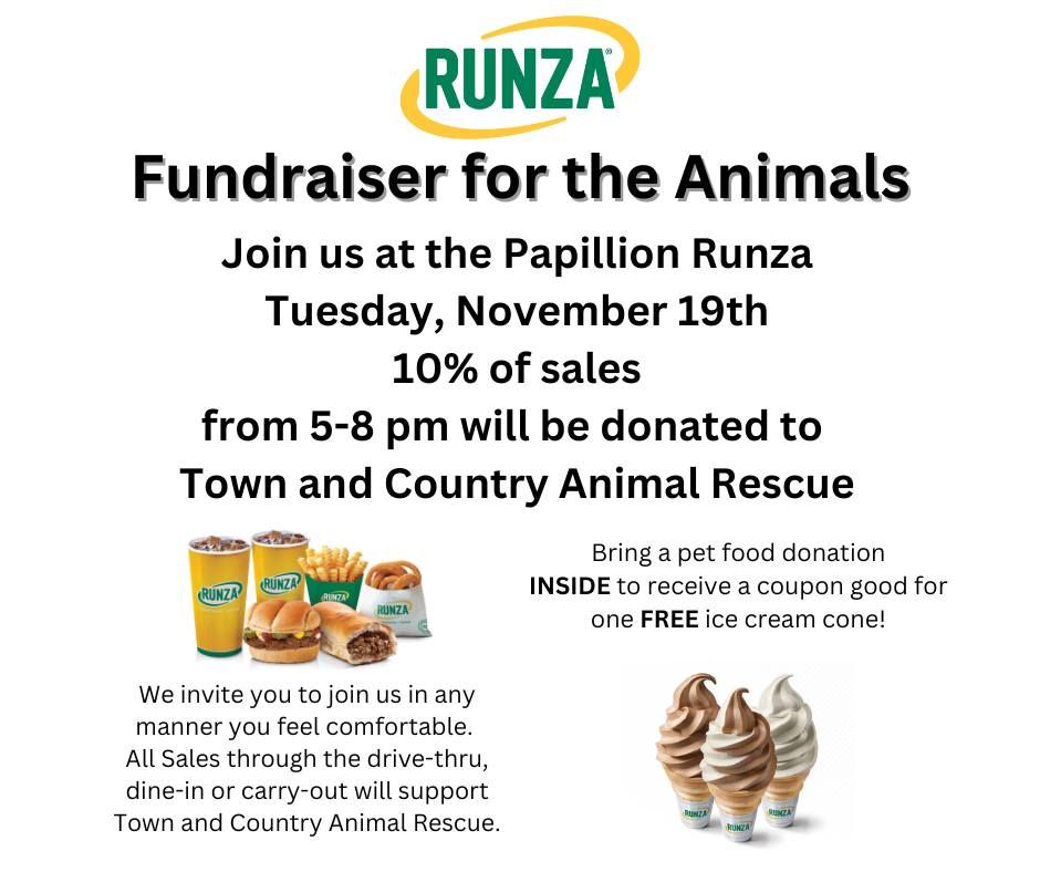 Runza Fundraiser for the Animals