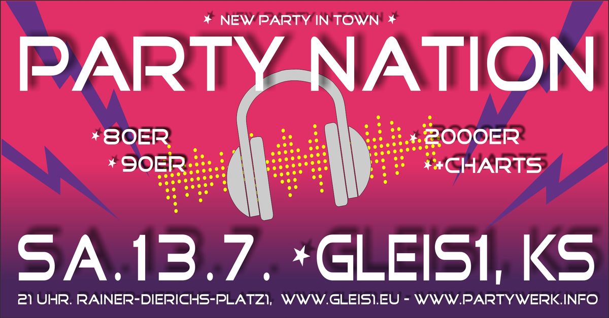 Party Nation Hits der 80er, 90er, 2000er und Charts.