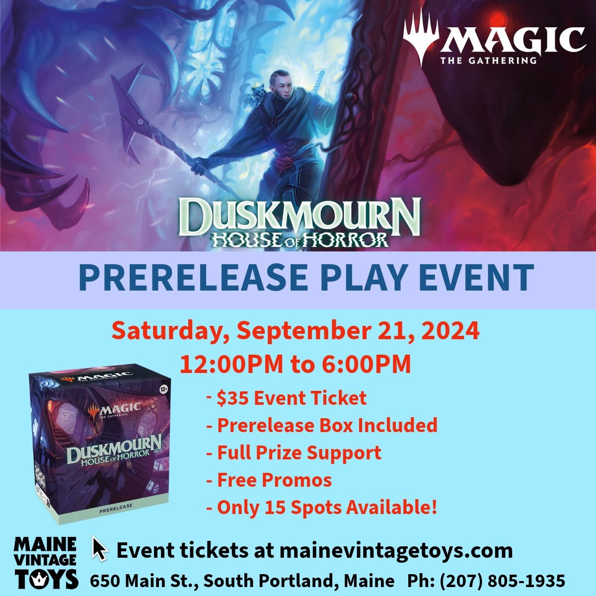 Magic the Gathering: Duskmourn House of Horror Prerelease Play Event