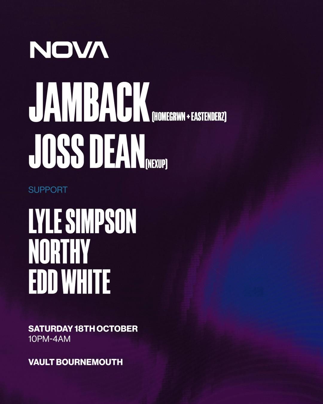 Jamback + Joss Dean @ The Vault Bournemouth
