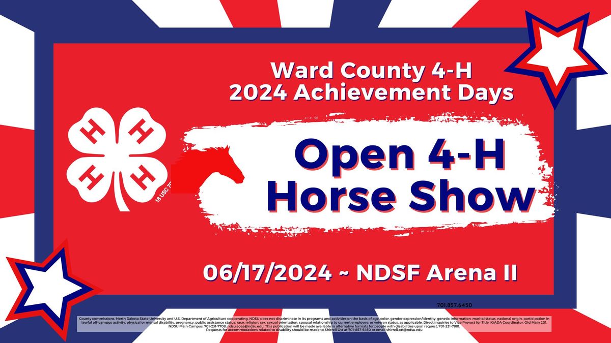 Ward County 4-H 2024 Achievement Days Open 4-H Horse Show