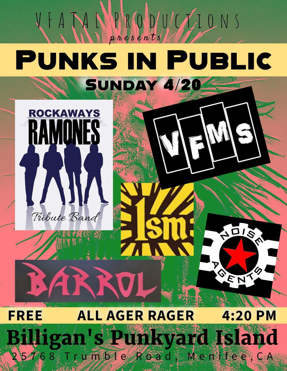 V.F.P Presents PuNkS in PuBLiC Featuring The ROCKAWAYS Ramones Tribute 