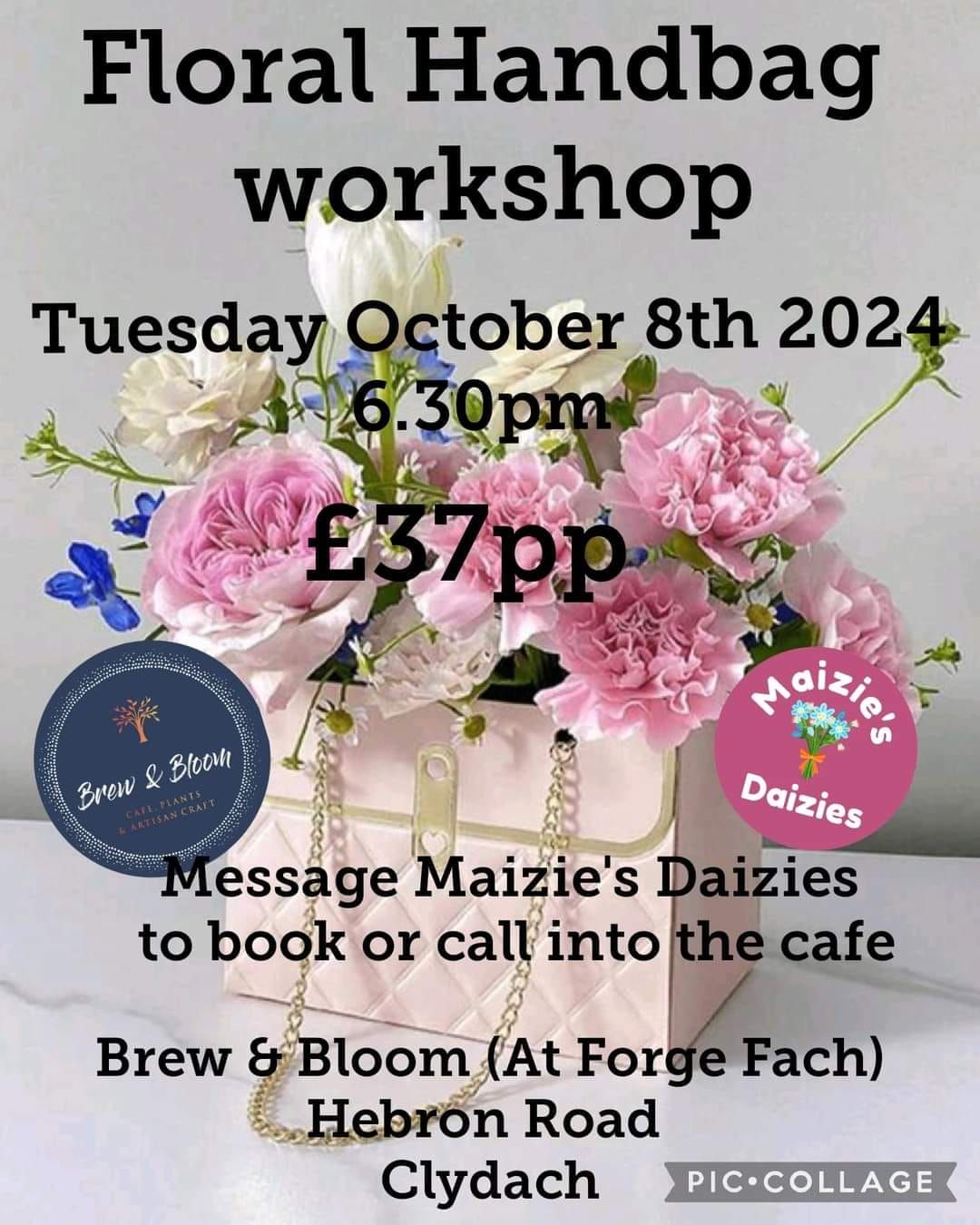 Flower handbag arrangement workshop