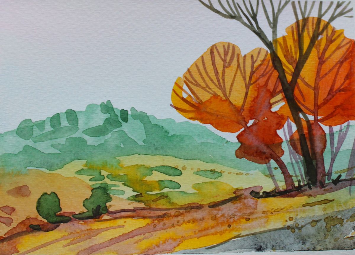 Easy Watercolor Landscape Sketch Class