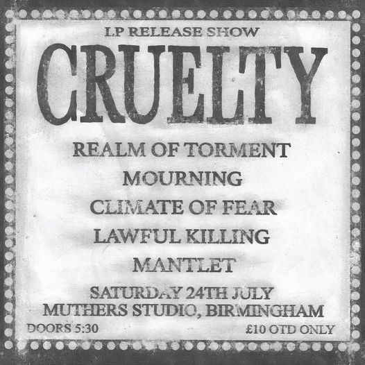 Cruelty LP Release Show