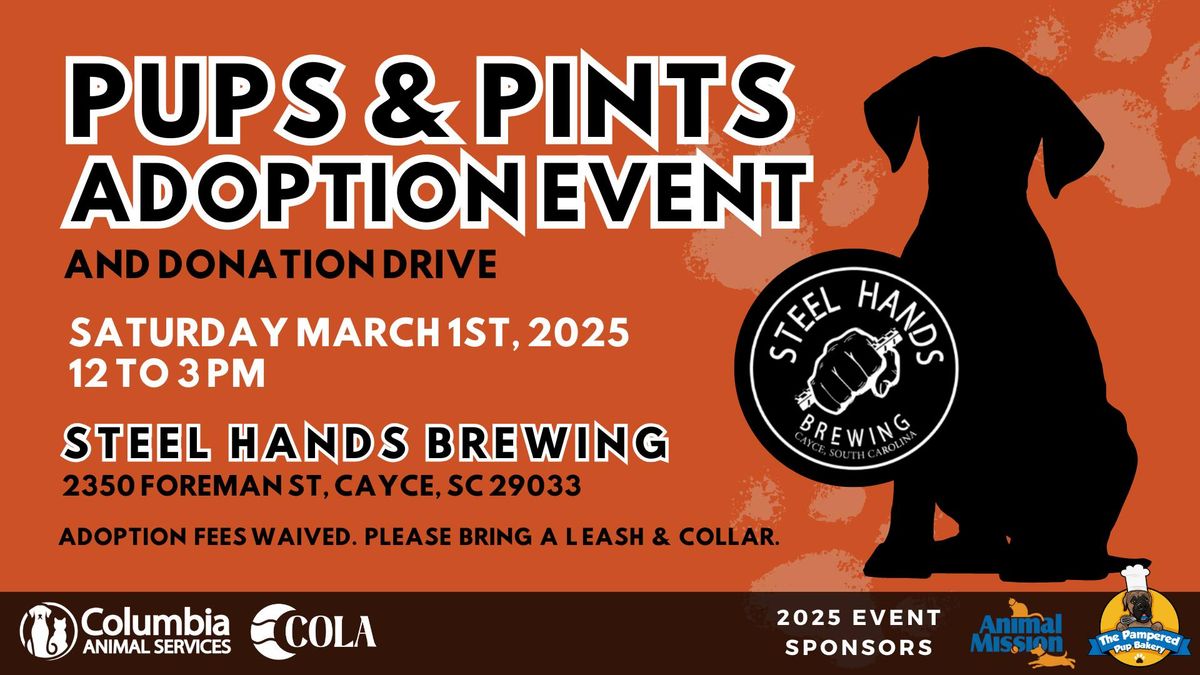 Pups & Pints Adoption Event and Donation Drive