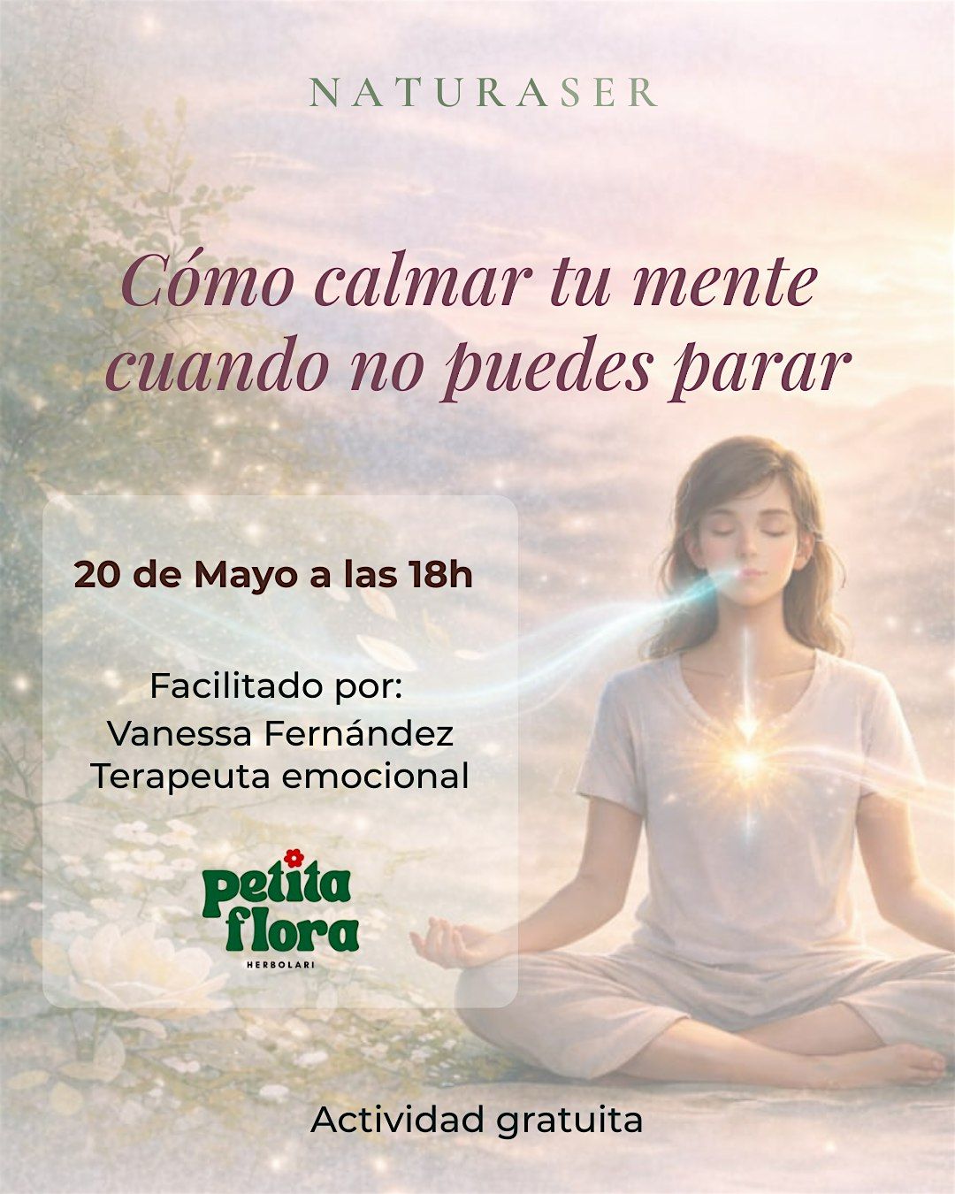 Charla gratuita: C\u00f3mo calmar tu mente cuando no puedes parar