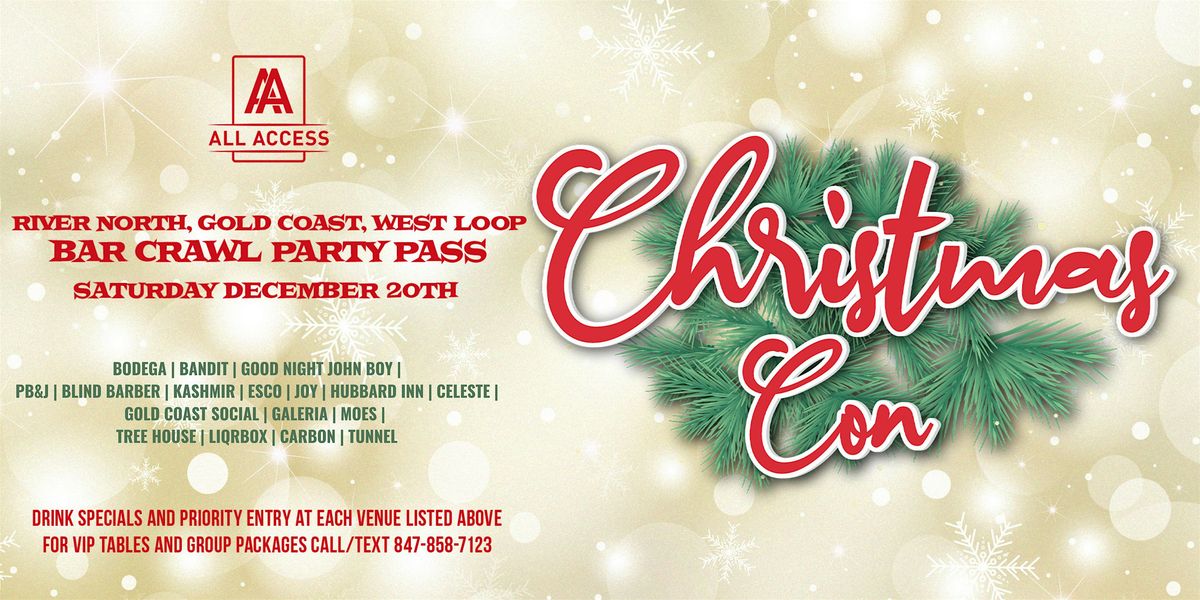 Christmas Con Bar Crawl Party Pass (16+ Bars\/Clubs Included)