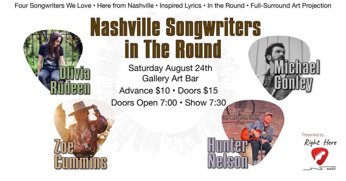 Nashville Songwriters in The Round with Olivia Rudeen, Michael Conley, Zoe Cummins and Hunter Nelson