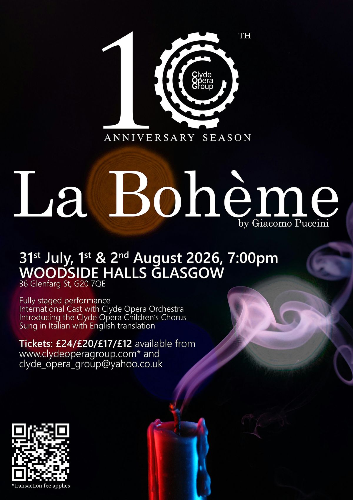 LA BOH\u00c8ME, opera in 4 acts by Giacomo Puccini