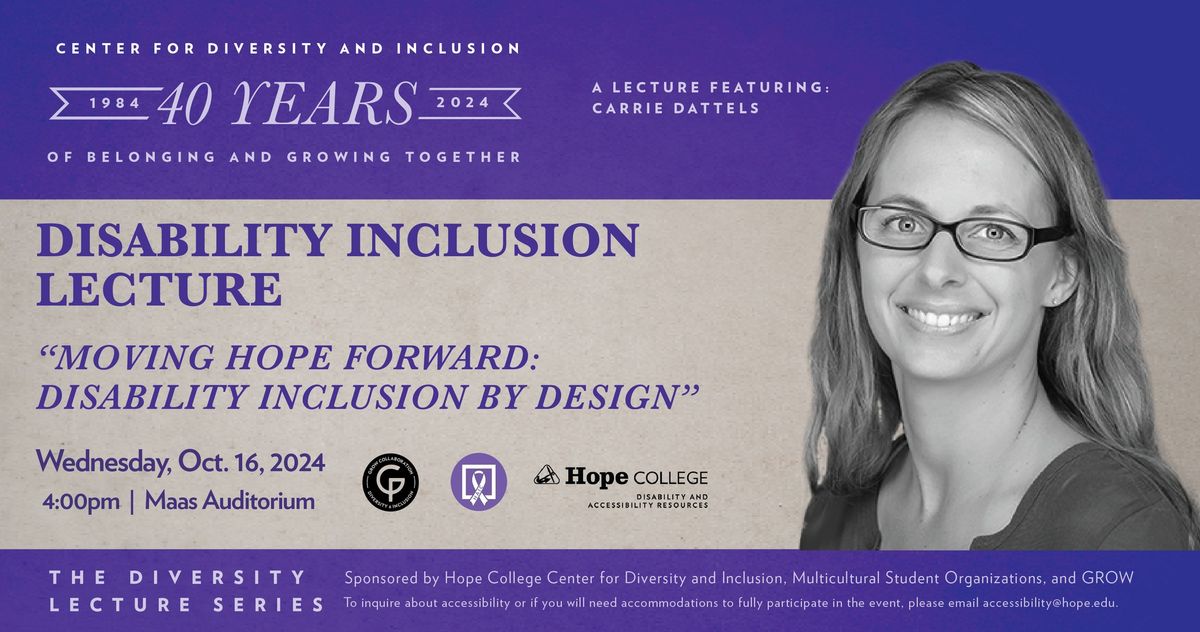 Disability Inclusion Lecture with Carrie Dattels