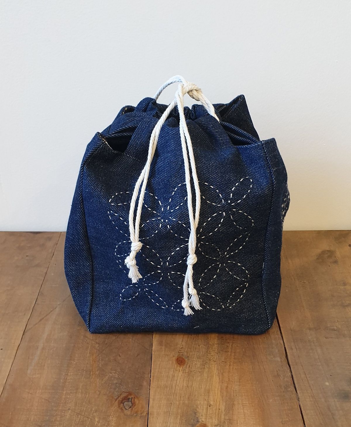 Slow stitch sashiko inspired rice bag (Dunedin) 