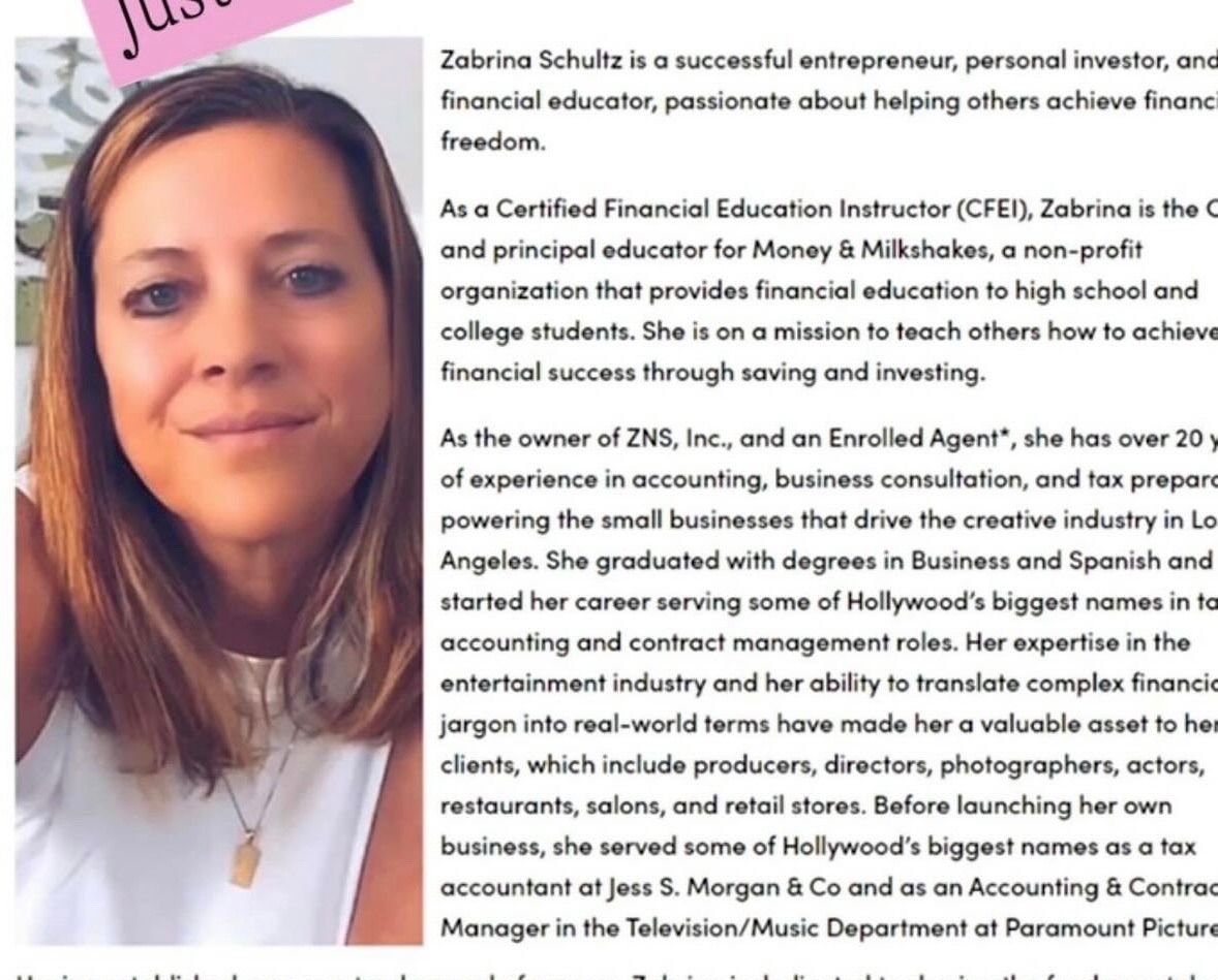 Zabrina Shultz- Financial Freedom\/Money & Milkshakes 