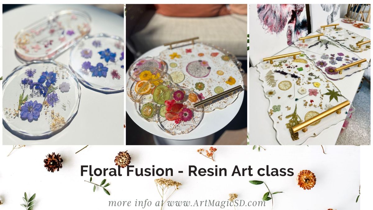 Floral Coasters and Trinket trays: Epoxy Resin Art | San Diego