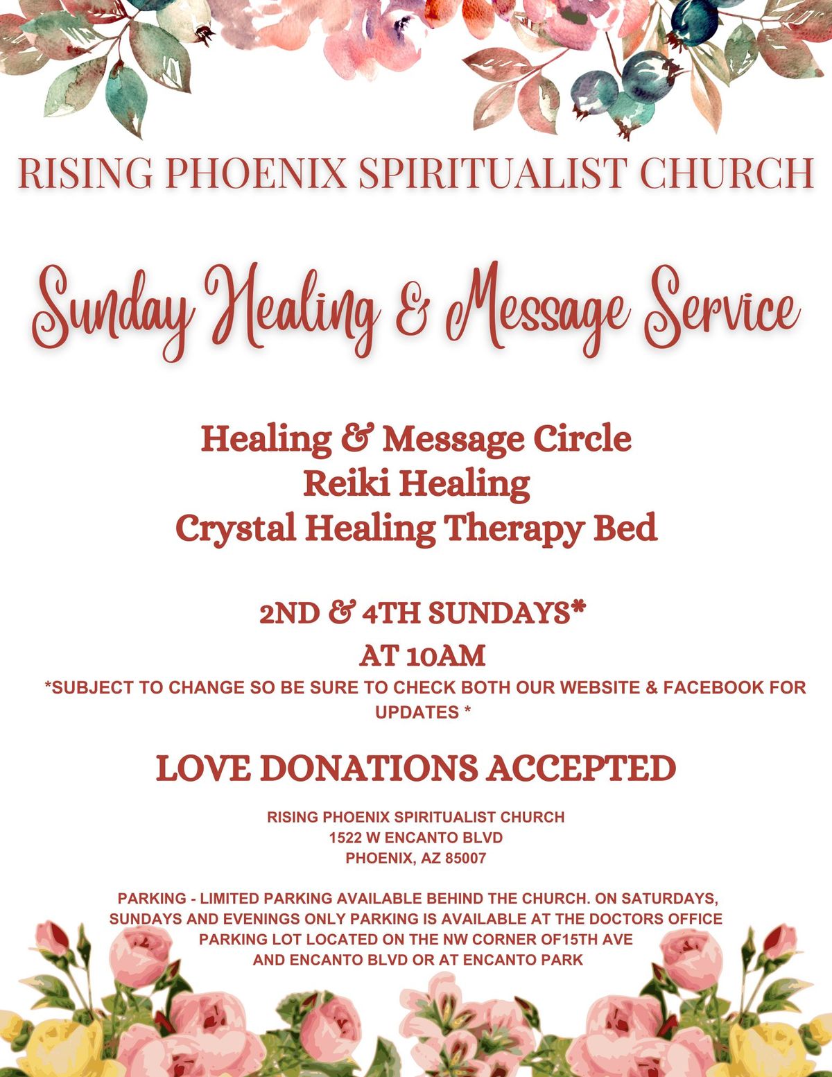 Sunday Healing & Message Service