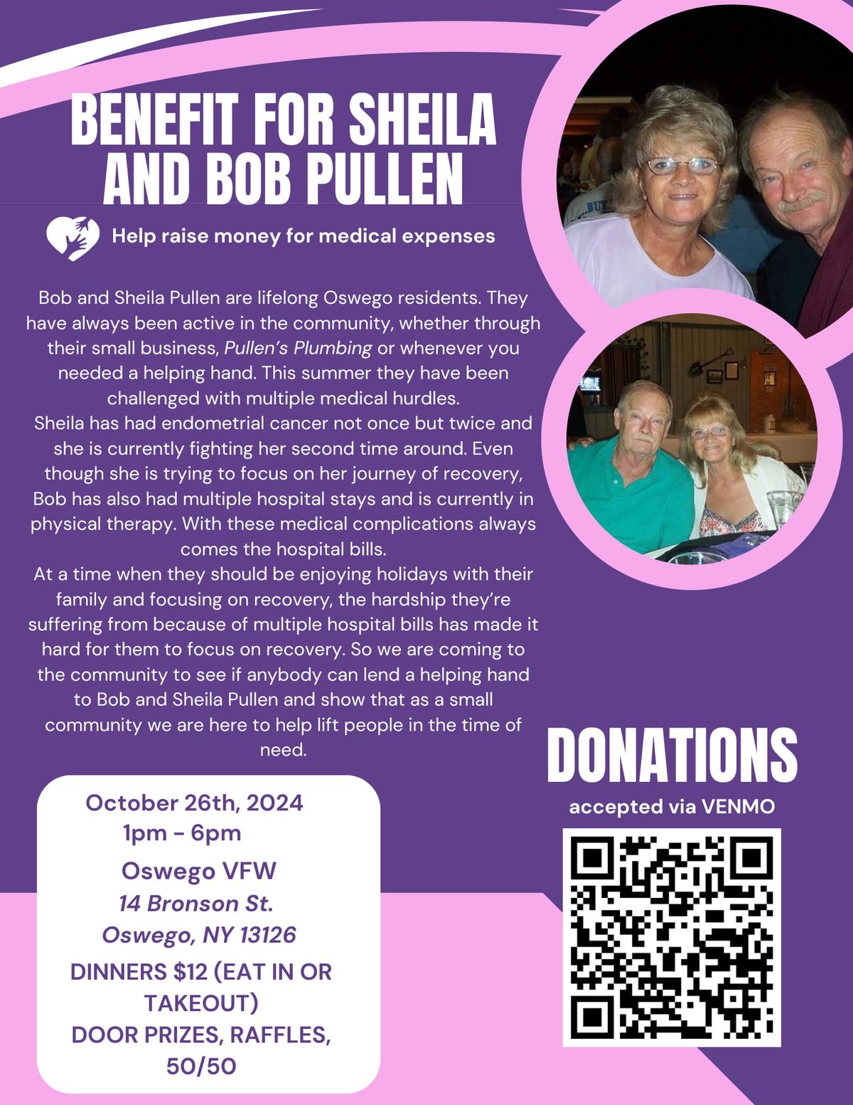 Spaghetti Dinner Benefit For Bob & Sheila Pullen