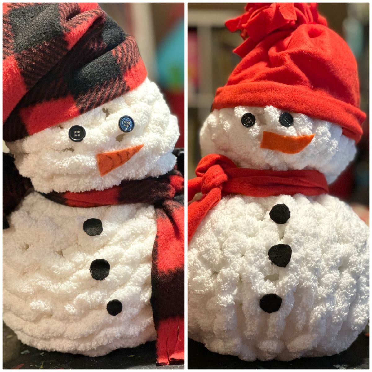 Chunky Knit Snowman Class $40  1-16-25  6:00-8:00