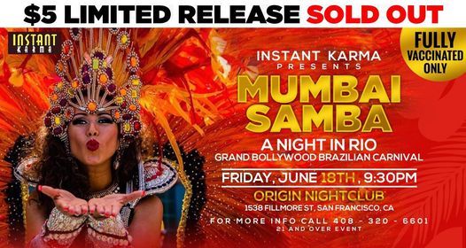 Mumbai Samba: A Bollywood Masquerade Party "Grand Comeback" 2021