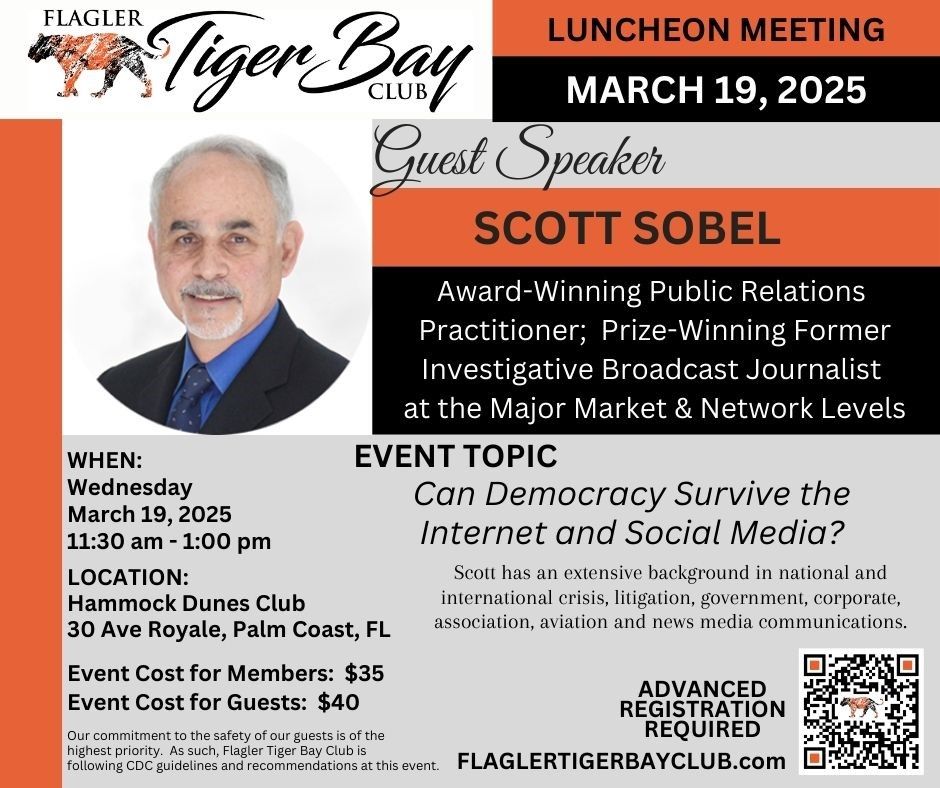 Flagler Tiger Bay Club March 2025 Meeting with Scott Sobel