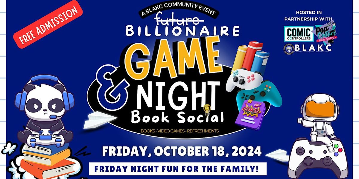 Future Billionaire Game Night & Book Social - FREE Admission