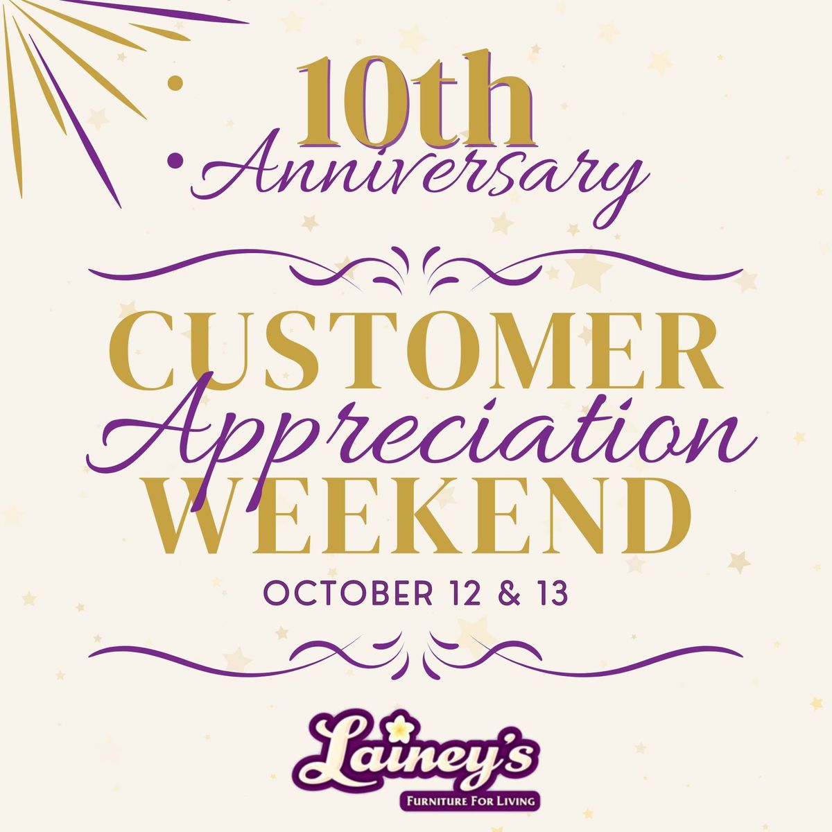 Lainey's Furniture 10th Anniversary Customer Appreciation Weekend 