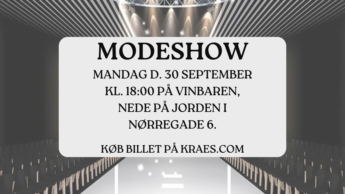 Modeshow d. 30 september kl. 18:00 \ud83c\udf89\ud83c\udf7e