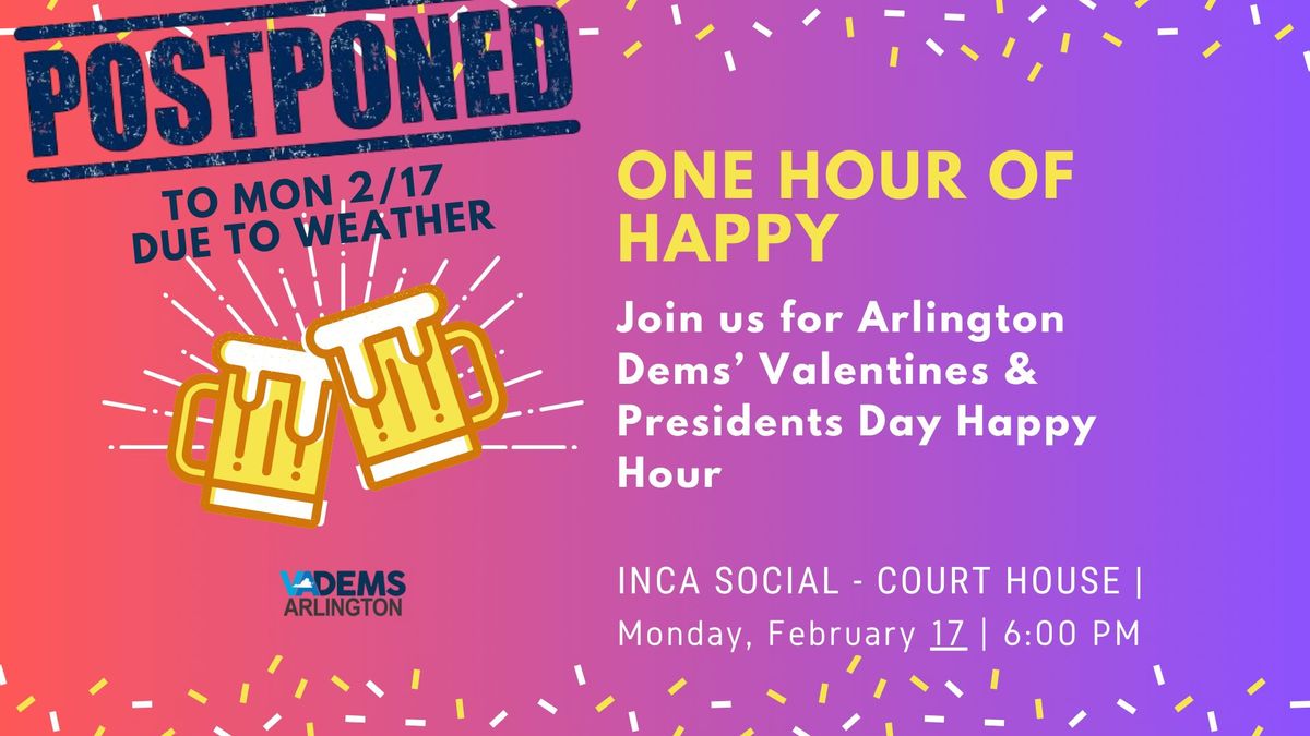 Arlington Dems' February Happy Hour!