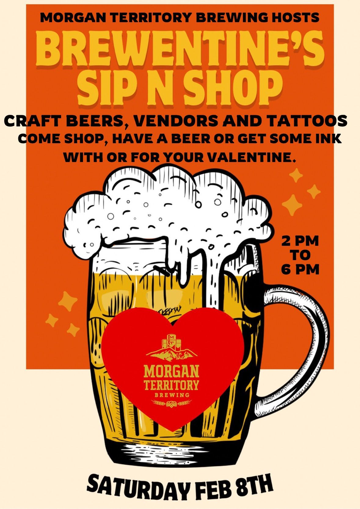 BREWENTINES SIP N\u2019 SHOP \ud83d\udc95- Feb 8th @ Morgan Territory Brewing 