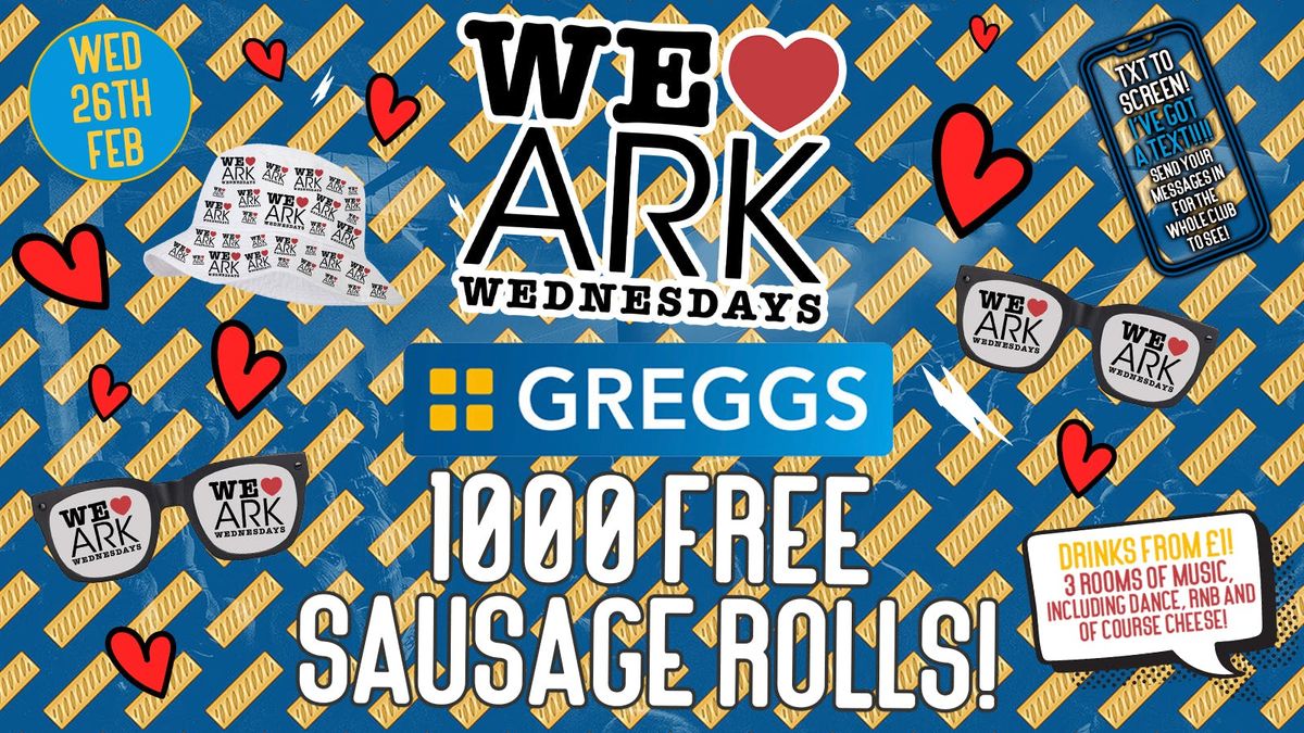 WE LOVE \u2764\ufe0f WEDNESDAYS : GREGGS SPECIAL \ud83e\udd5f 1000 FREE SAUSAGE ROLLS - \u00a32.50 DOUBLES before midnight! \u2763\ufe0f