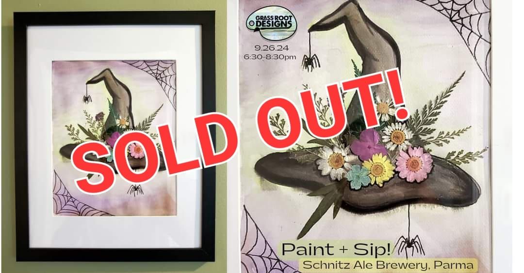 SOLD OUT: Pressed Flower Witch Hat Paint + Sip | Schnitz Ale Brewery Parma