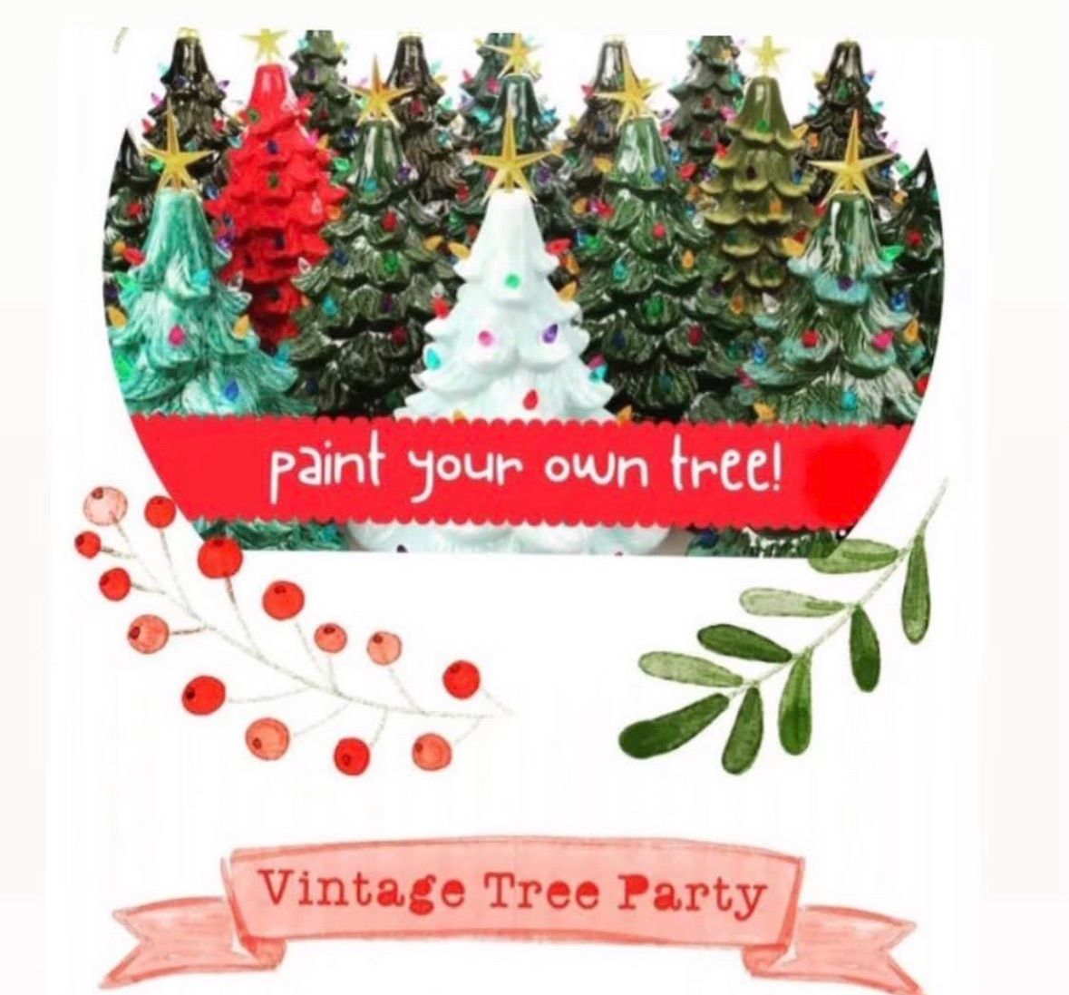 Vintage Christmas Tree Painting Event