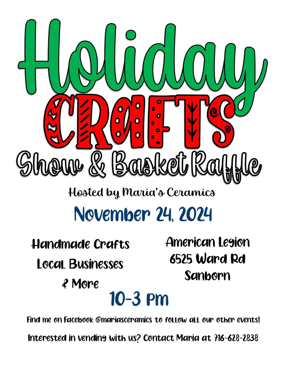 Holiday Craft Show & Basket Raffle 