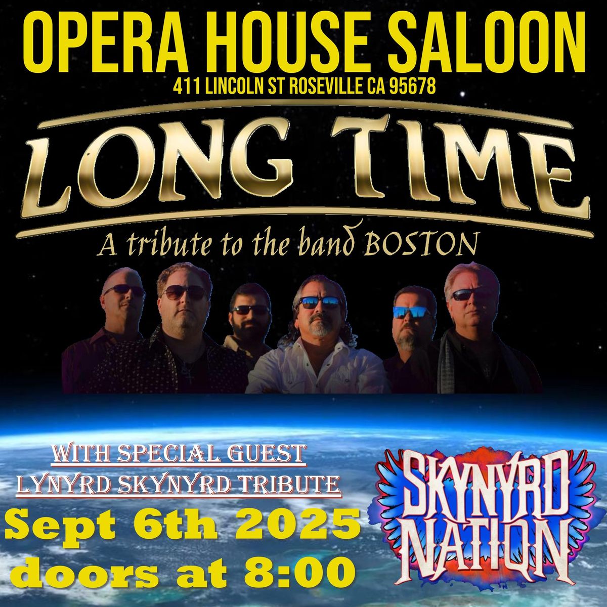 Boston & Lynyrd Skynyrd Tribute Bands @ Opera House Saloon Roseville 