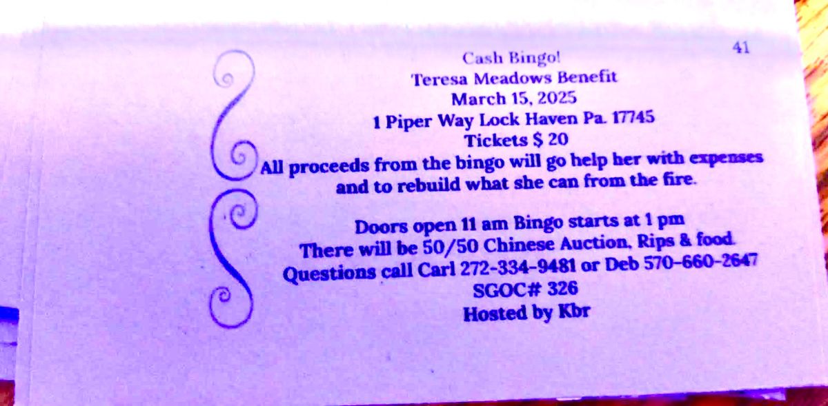 Cash Bingo to benefit Teresa Meadows