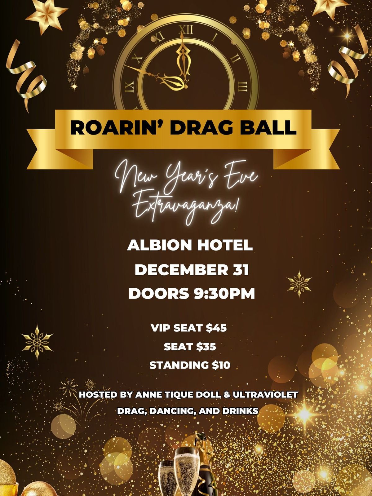 Roaring Drag Ball: A Prohibition New Year's Eve Extravaganza!