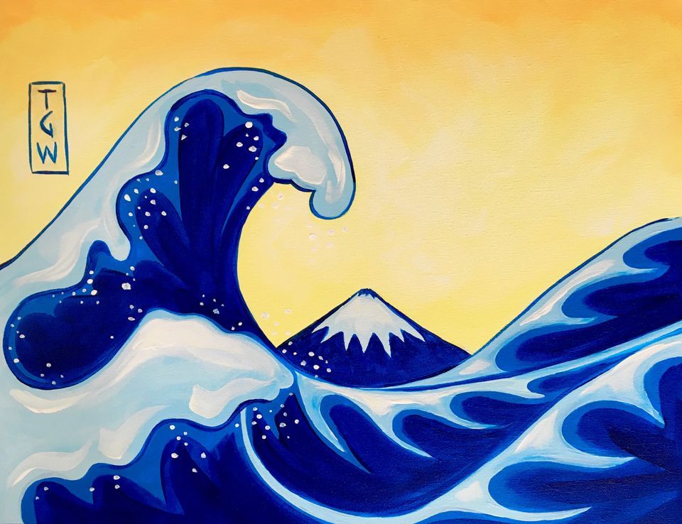 Auckland Paint & Wine Night - The Great Wave