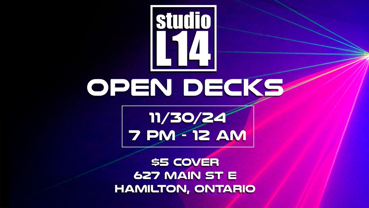 Studio L14 Open Decks - Sat. Nov. 30, 2024