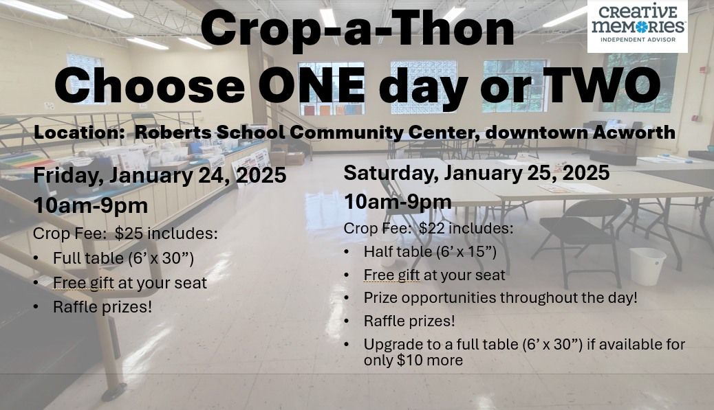 Crop-a-Thon!  Up to 22 hours of scrapbooking time in Acworth, GA