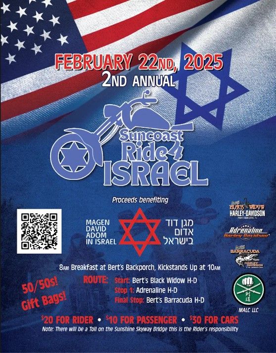 Suncoast Ride4Israel Open To Public