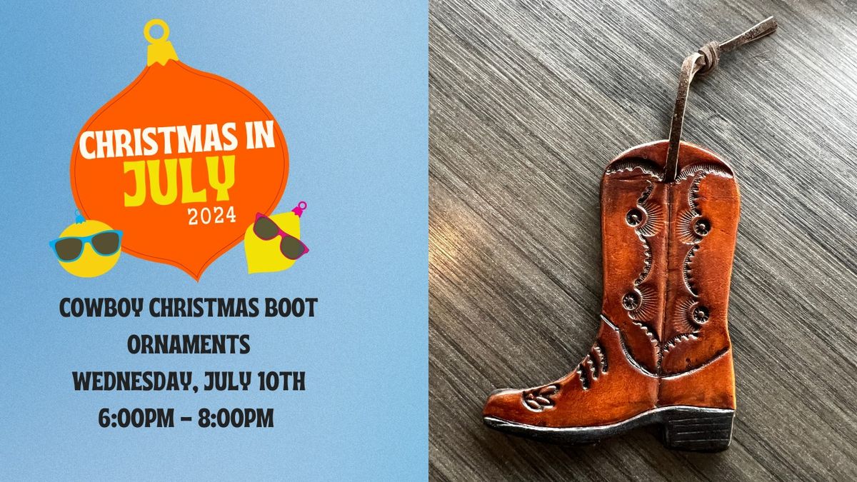 Cowboy Christmas Boot Ornaments