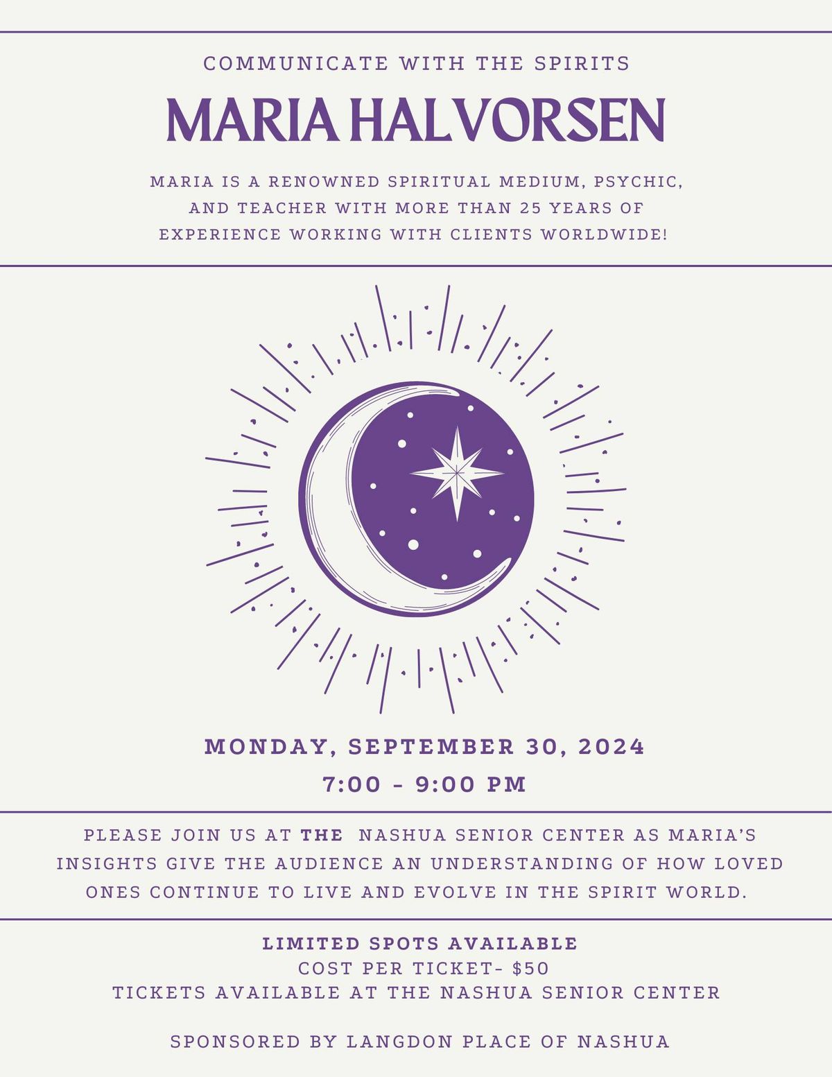 Communicate with the Spirits-Psychic Medium Night with Maria Halvorsen