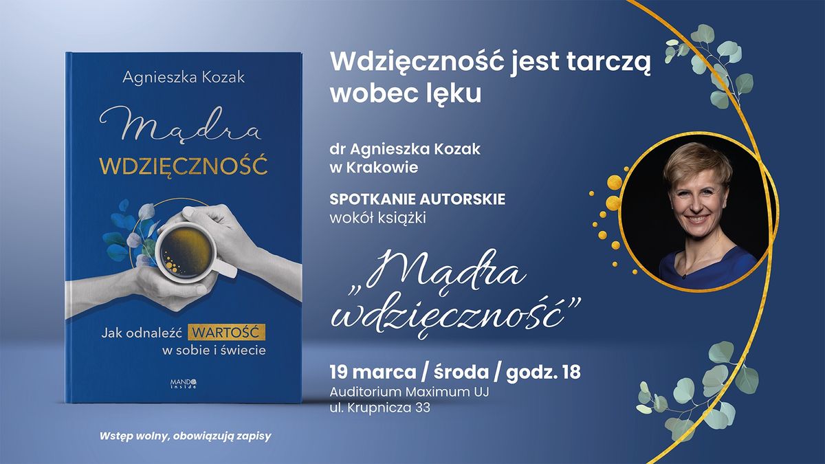 Spotkanie autorskie z dr Agnieszk\u0105 Kozak w Krakowie