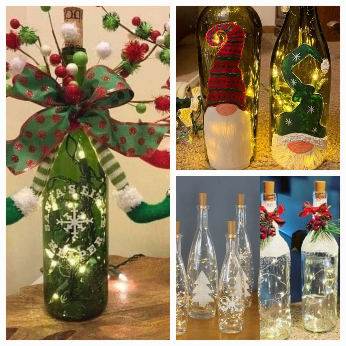 Decorated Christmas Bottles 