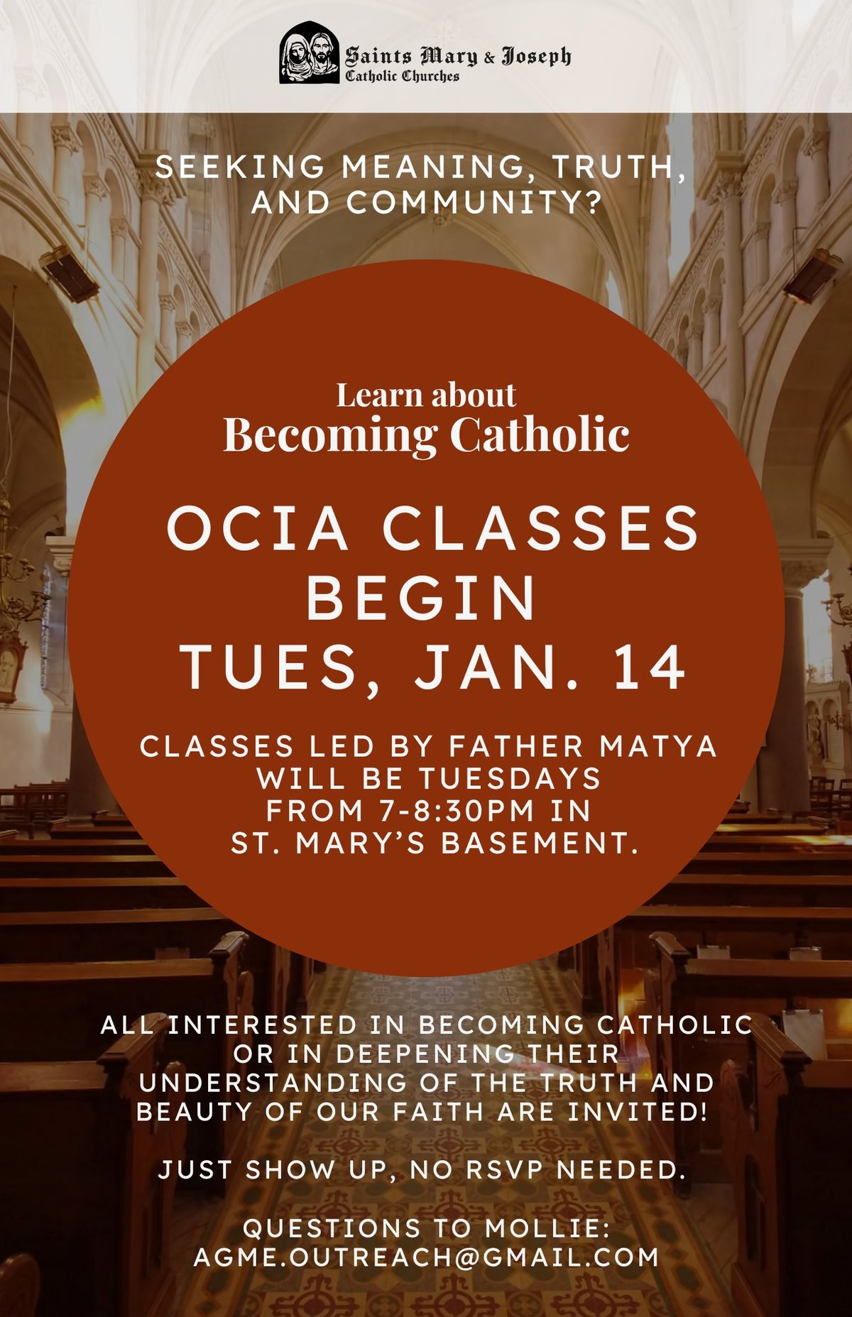 First OCIA Class: Learn About Catholicism