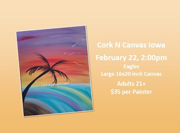 Eagles -Sunset Beach - Cork N Canvas Iowa