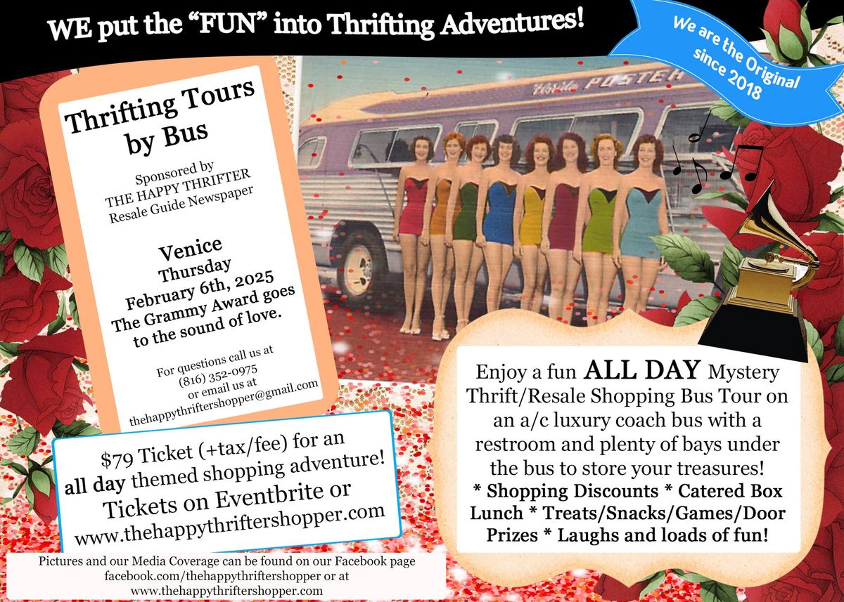 Thrifting Tours by Bus- Valentine's Mystery Resale Shopping $79