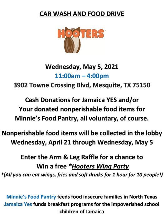 Hooters Car Wash Fundraiser, 3902 Towne Crossing Blvd, Mesquite, TX