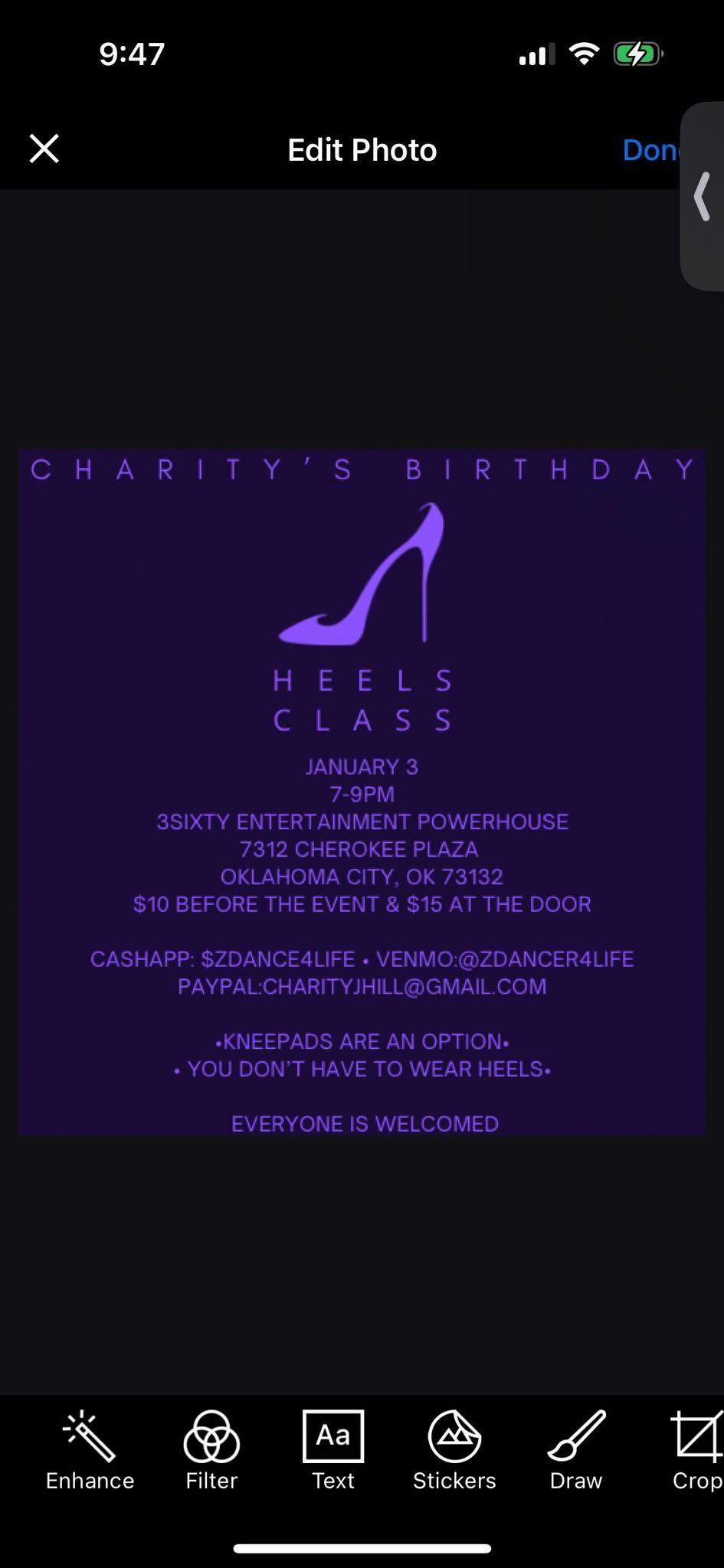 Charity\u2019s Heels Class